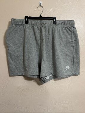 Nike Grey Athletic Fleece Shorts with White Logo 0458
